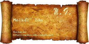 Melkó Ida névjegykártya
